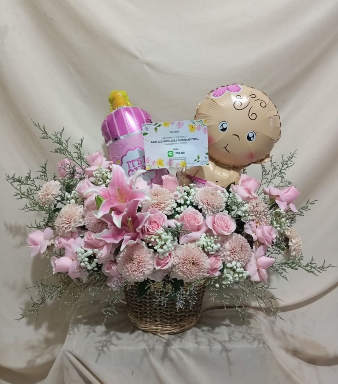 Baby Born Gift Setu Baby born gift rangkaian bunga kado kelahiran bayi di Setu
