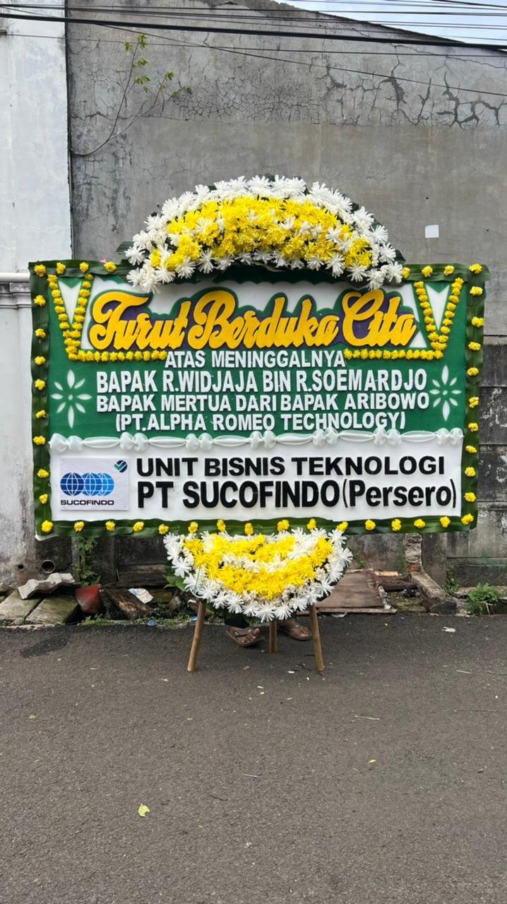 Bunga duka cita di Tambelang untuk rumah duka Bekasi