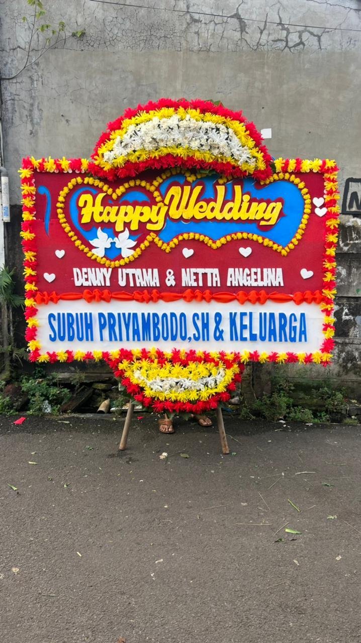 Bunga Wedding Setu Karangan bunga happy wedding untuk ucapan selamat menikah di Setu