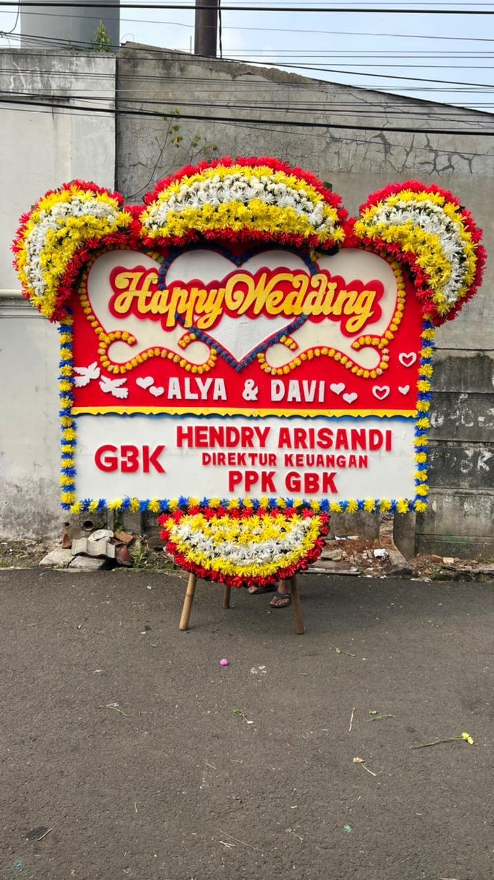 Bunga papan pernikahan Waluya